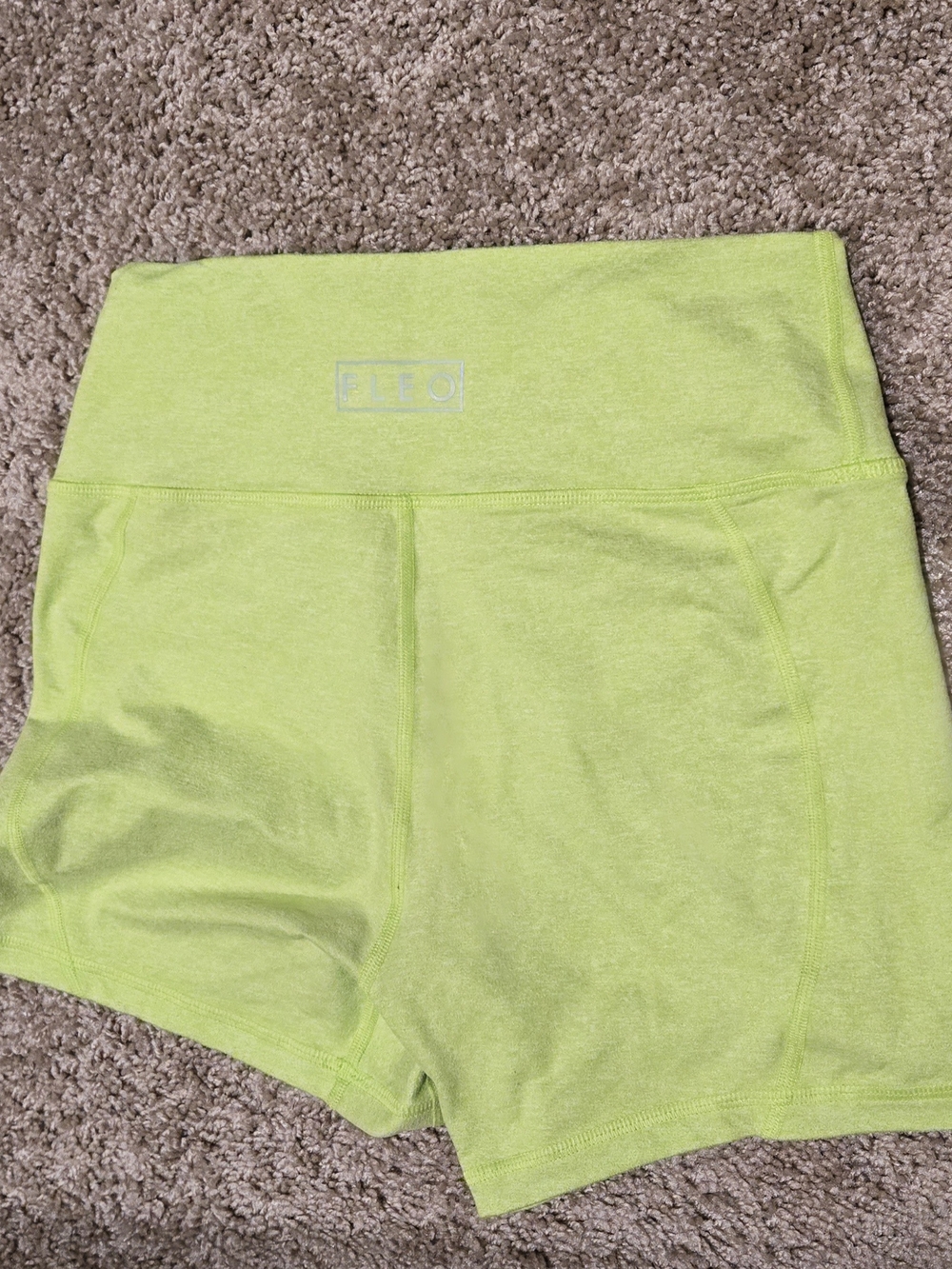 Fleo Neon Lime High-Rise Women’s Athletic Shorts